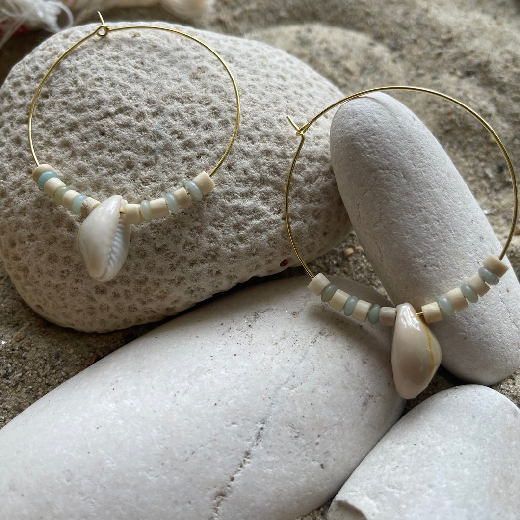 Shell + Stone Ocean Lovers Beaded Earrings