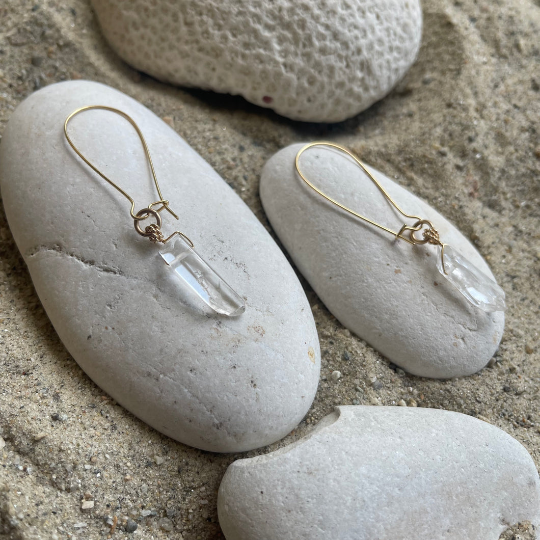 Healing Quartz Point Dangle Earrings